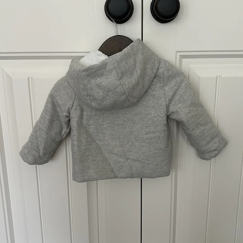 Purete du Bebe Baby Boy’s Grey Wool Blend Hooded Coat